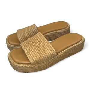 boho festival holiday beachy vacation raffia slide sandals